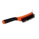 PLASTIC HANDLE WIRE BRUSH W/ SCRAPER